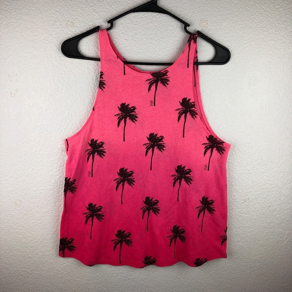 PINK VS Ombre Palm Tree Print Tank Top XS
